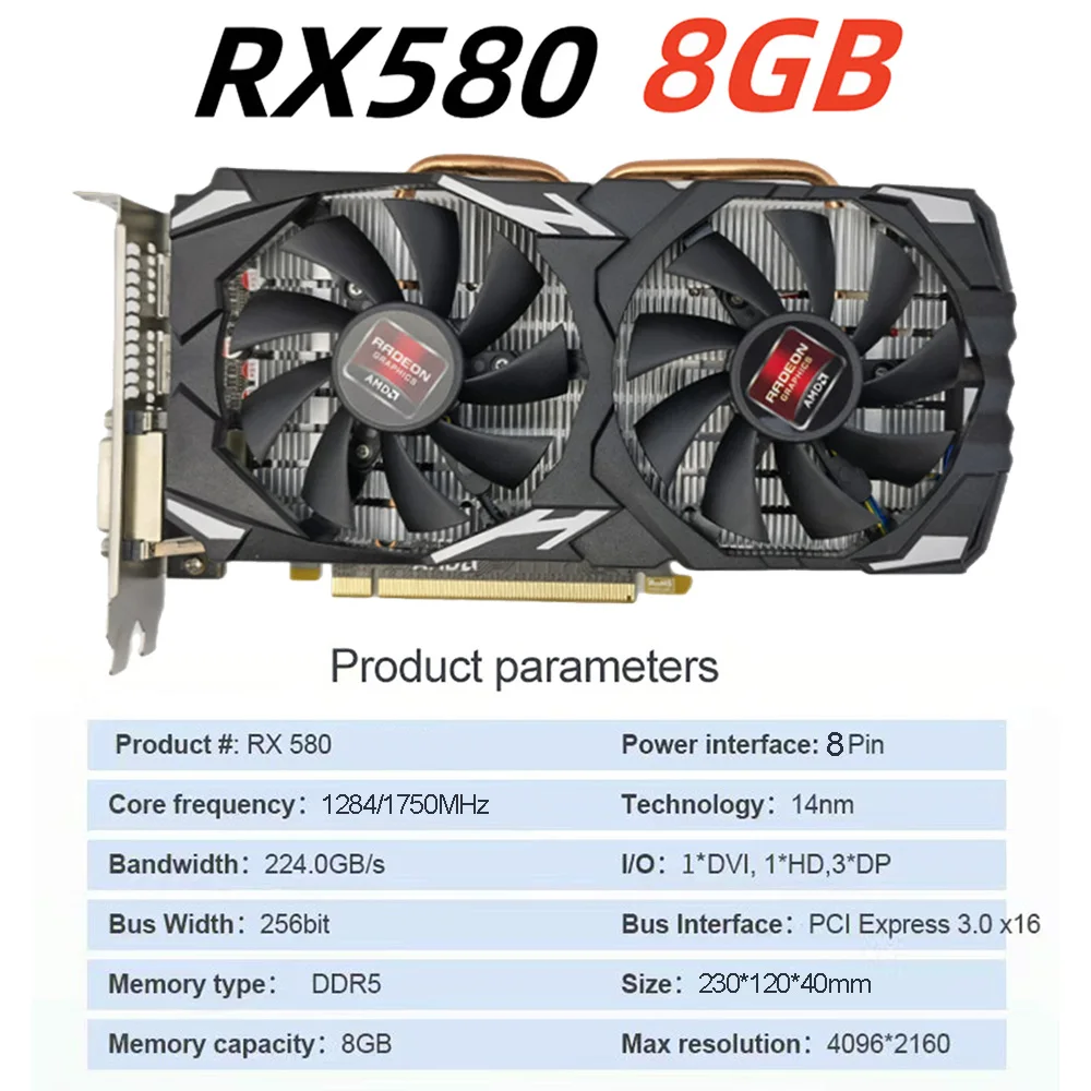 GTX 1060 RX 580 GDDR5 Gaming Graphics Card - Image 10