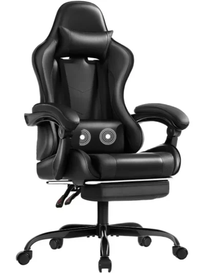 Gaming Chair with Footrest and 360 Swivel