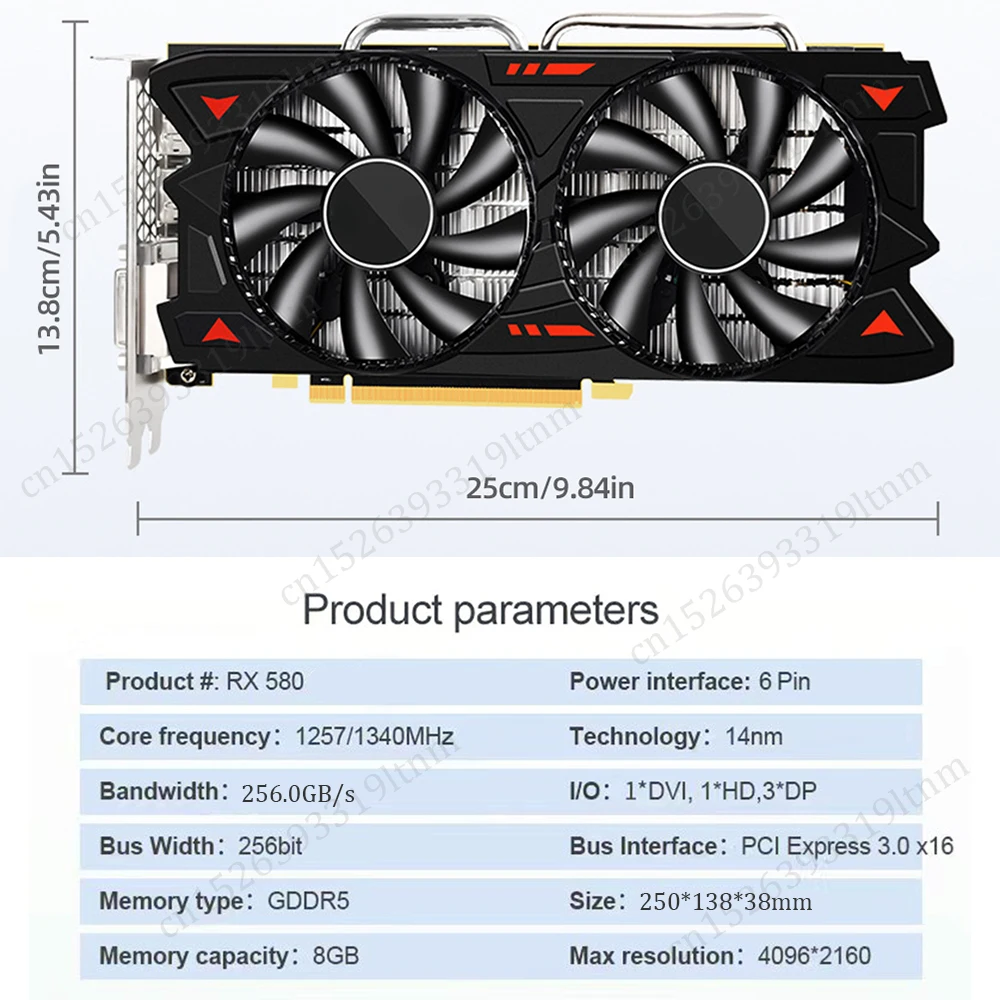 GTX 1060 RX 580 GDDR5 Gaming Graphics Card - Image 9